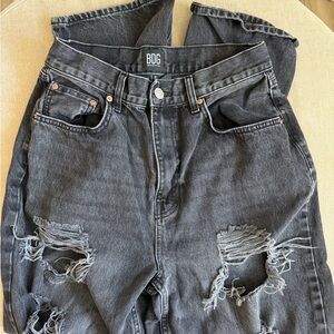 BDG Women’s Washed Black Ripped Relaxed Jeans